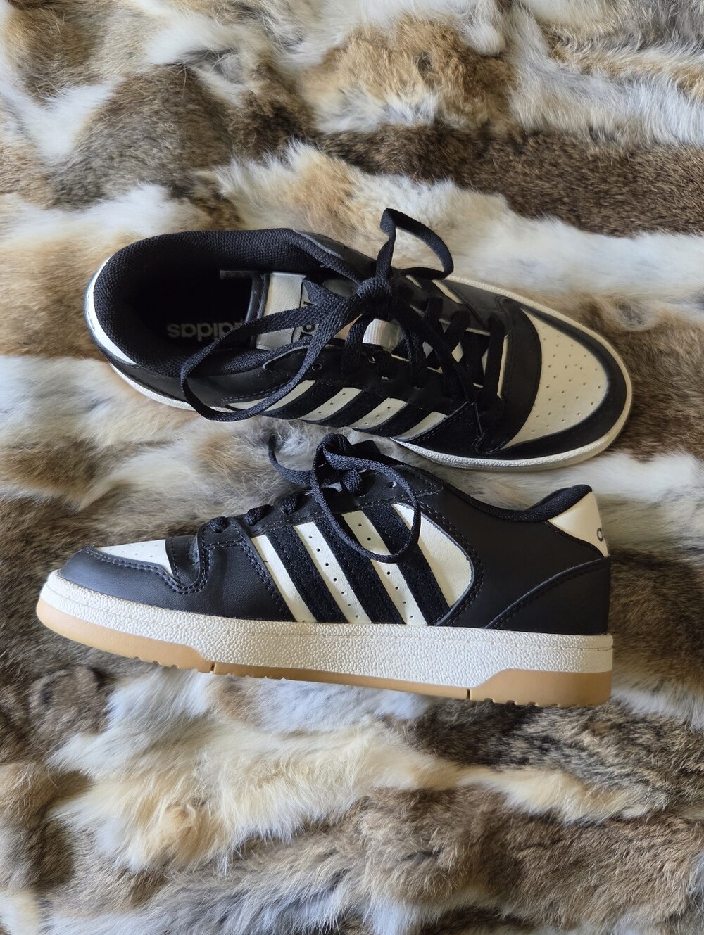 Adidas Black and White Low-Top Sneakers